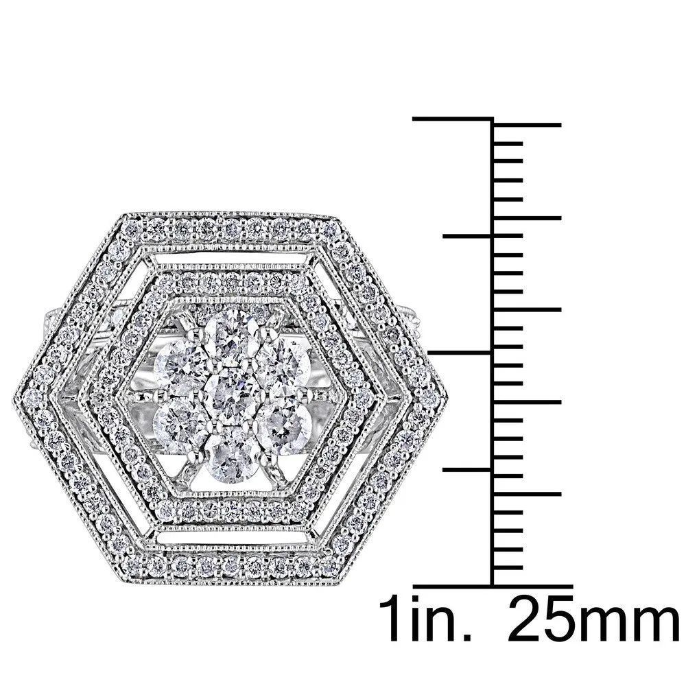 Miadora Signature Collection 10k White Gold 2ct TDW Diamond Bridal Ring Set sold by Zulily product image thumbnail 3