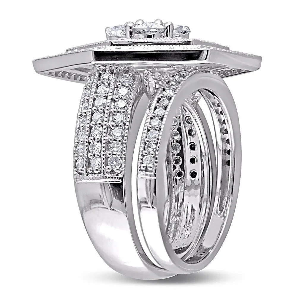 Miadora Signature Collection 10k White Gold 2ct TDW Diamond Bridal Ring Set sold by Zulily product image thumbnail 2