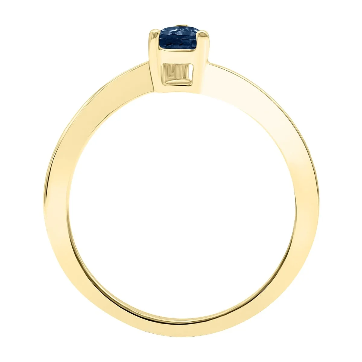 Women's Solitaire Pear Shaped Sapphire Wave Ring in 10K Yellow Gold sold by Zulily product image thumbnail 2