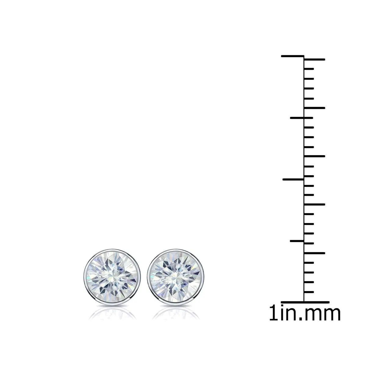 Auriya 1ctw Round Bezel-set Moissanite Stud Earrings Platinum - 5 mm sold by Zulily product image thumbnail 4