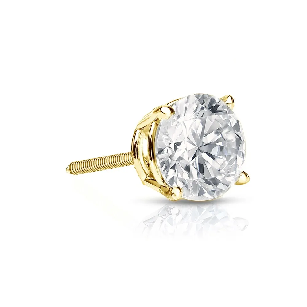 Auriya 14k Gold 1/3ct TDW Round SINGLE STUD (1) Diamond Earring sold by Zulily product image thumbnail 3