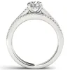 De Couer S925 Sterling Silver 1ct TDW Diamond Split Shank Bridal Ring sold by Zulily