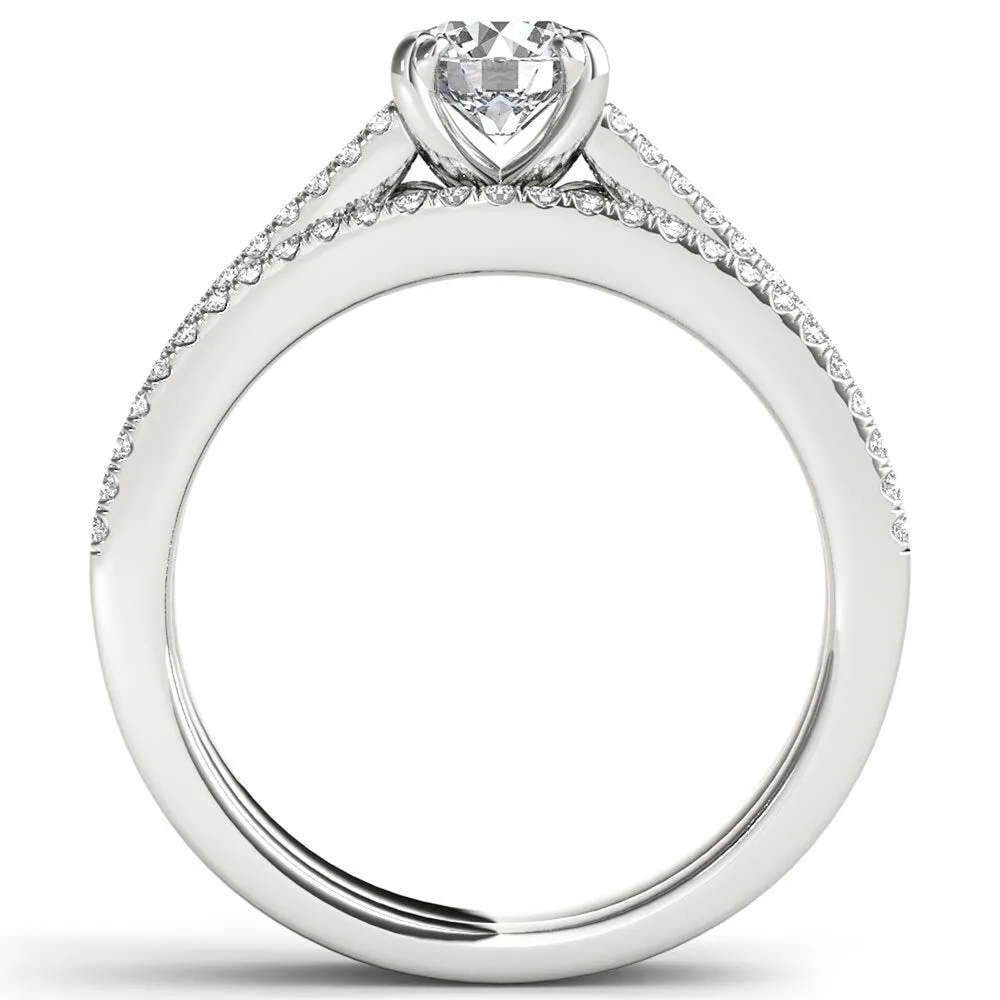 De Couer S925 Sterling Silver 1ct TDW Diamond Split Shank Bridal Ring sold by Zulily product image thumbnail 3