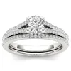 De Couer S925 Sterling Silver 1ct TDW Diamond Split Shank Bridal Ring sold by Zulily