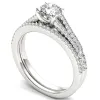De Couer S925 Sterling Silver 1ct TDW Diamond Split Shank Bridal Ring sold by Zulily