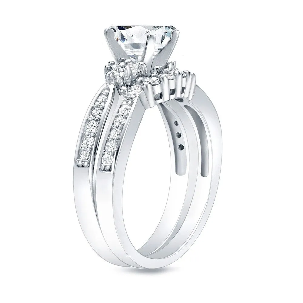14k Gold 1 1/3ct TDW Round Diamond Engagement Ring Set by Auriya sold by Zulily product image thumbnail 4