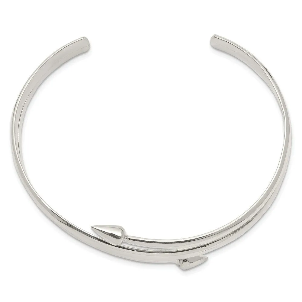 Curata 925 Sterling Silver 12mm Three Row Pointed Wide Cuff Bangle Bracelet sold by Zulily product image thumbnail 3