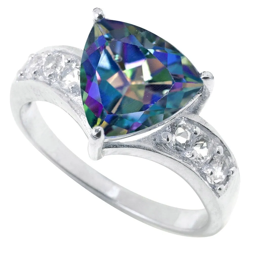 Sterling Silver with Choice of Gemstone Trillion Shaped Ring sold by Zulily product image thumbnail 3