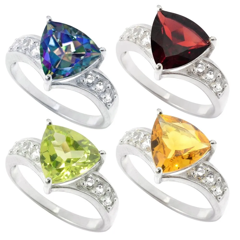 Sterling Silver with Choice of Gemstone Trillion Shaped Ring sold by Zulily