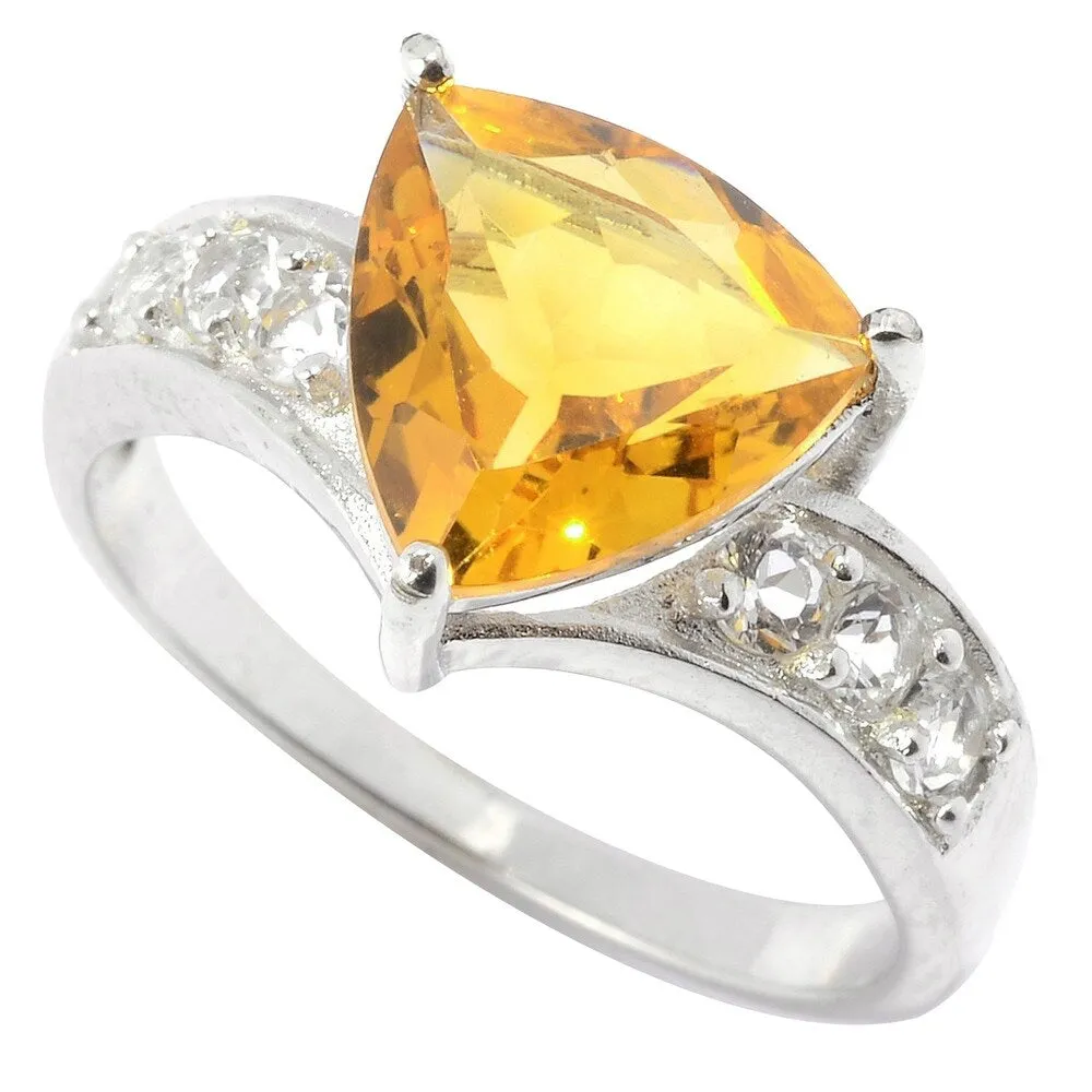 Sterling Silver with Choice of Gemstone Trillion Shaped Ring sold by Zulily product image thumbnail 2