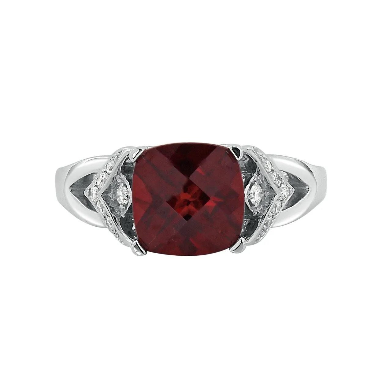 Auriya Modern 2 3/8ct Cushion-cut Garnet and Diamond Engagement Ring 1/6ctw 14k Gold sold by Zulily product image thumbnail 2