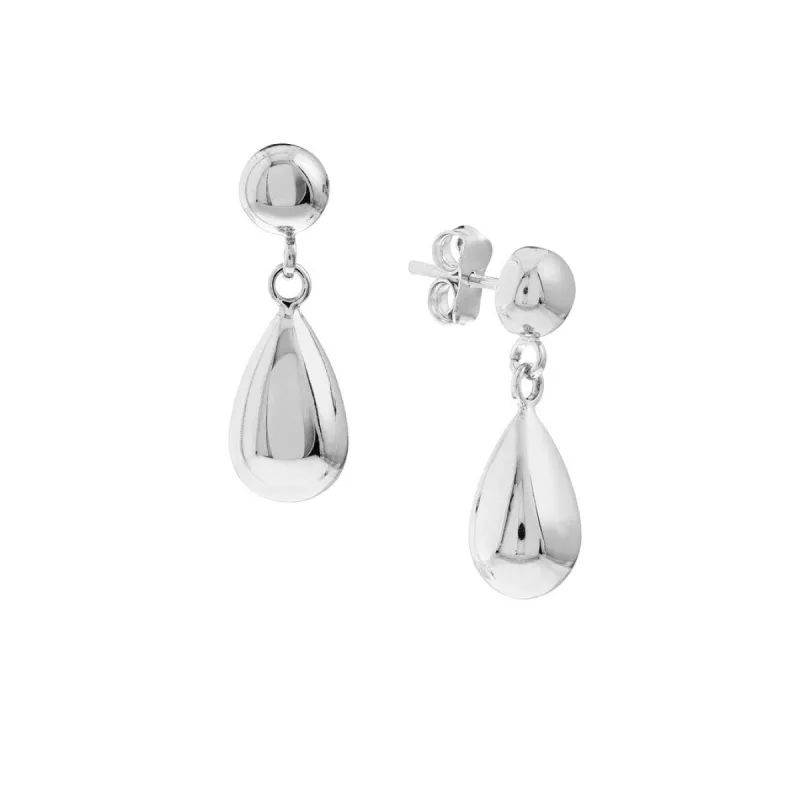 Curata 10k White Gold 20x8mm Bead Stud with Teardrop Dangle Earrings sold by Zulily