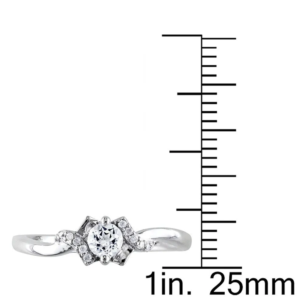 Miadora Sterling Silver 1/3ct TGW Created White Sapphire and Diamond Accent Ring sold by Zulily product image thumbnail 4