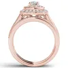 De Couer 14k Rose Gold 3/4ct TDW Diamond Double Halo Bridal Ring Set sold by Zulily