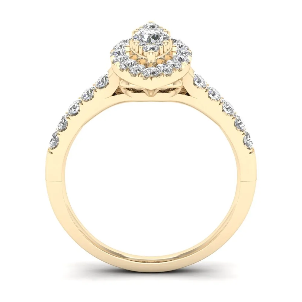 De Couer 5/8ct TDW Diamond Marquise Shape Halo Ring - Yellow sold by Zulily product image thumbnail 3