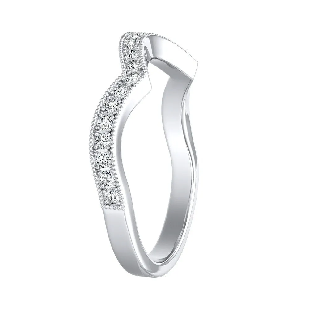 Auriya Vintage Milgrain 1/6ctw Curved Diamond Wedding Band 14K Gold sold by Zulily product image thumbnail 4