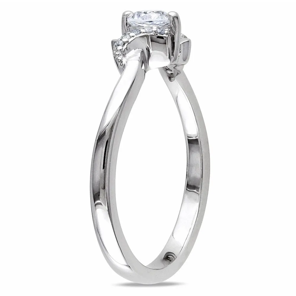 Miadora Sterling Silver 1/3ct TGW Created White Sapphire and Diamond Accent Ring sold by Zulily product image thumbnail 3