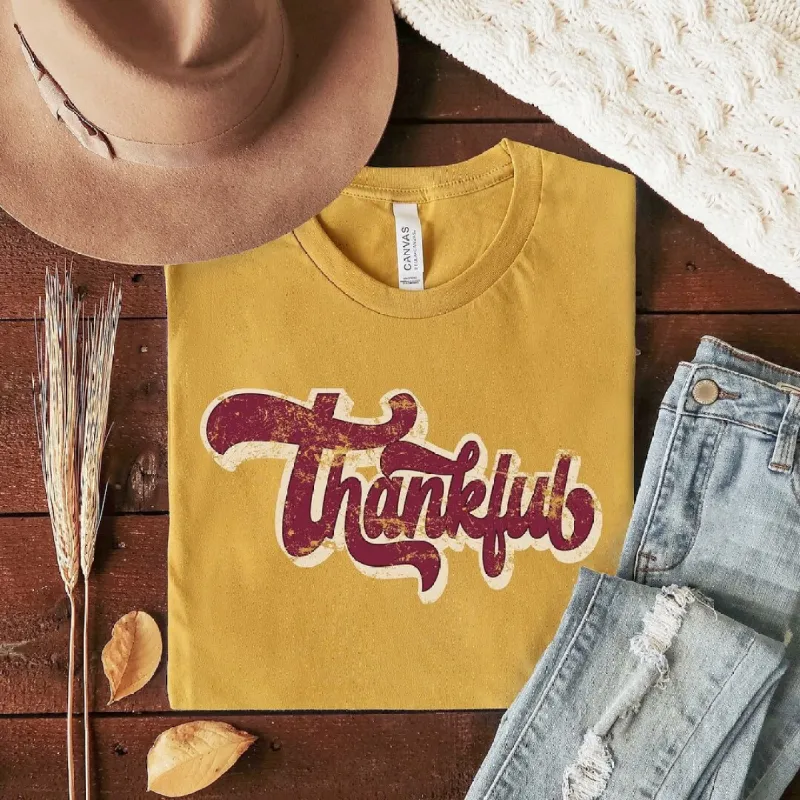 Thankful Retro Short Sleeve Tee sold by Zulily