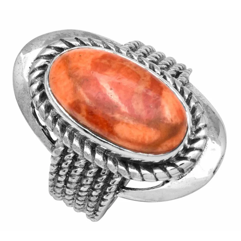 Sterling Silver Orange Turquoise Ring sold by Zulily