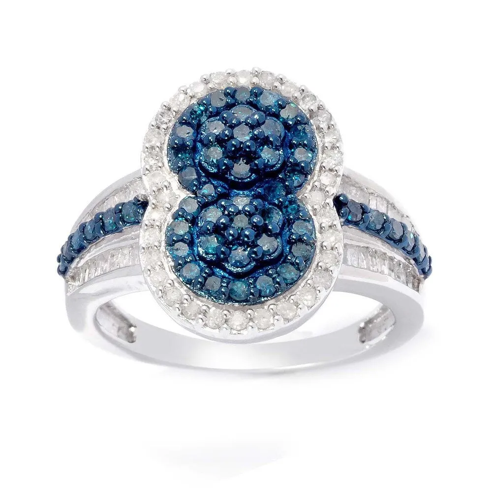 Sterling Silver 1 1/5ct TDW Blue and White Diamond Ring sold by Zulily product image thumbnail 2
