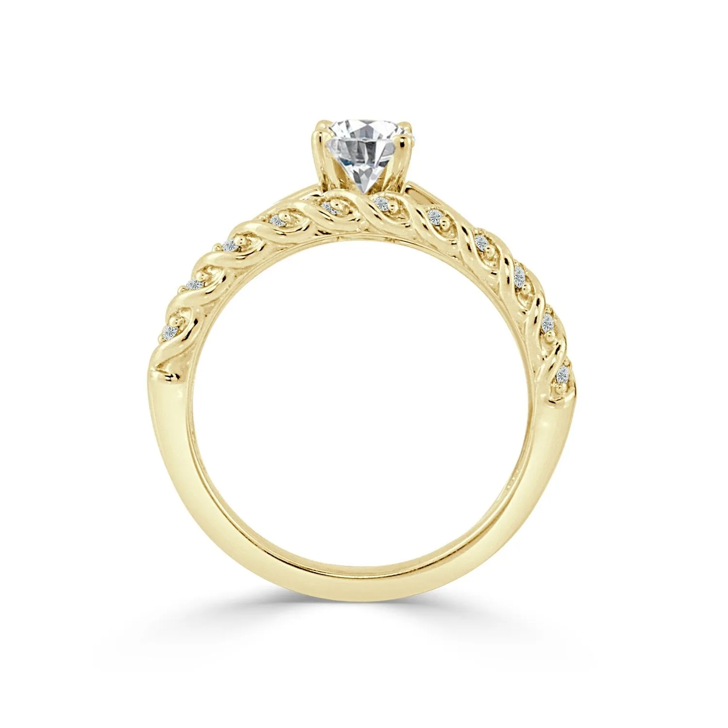 Auriya 14k Gold Classic 4ct Moissanite and Diamond Engagement Ring 1/3ctw sold by Zulily product image thumbnail 5