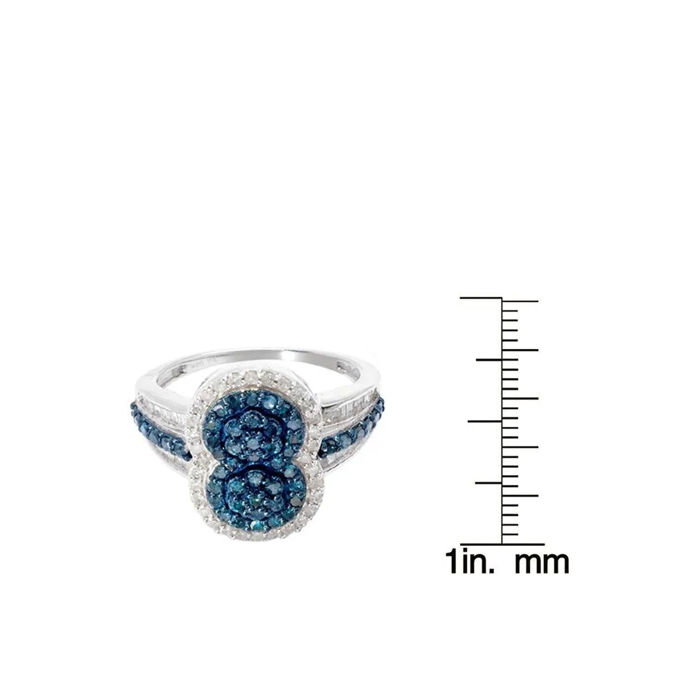 Sterling Silver 1 1/5ct TDW Blue and White Diamond Ring sold by Zulily product image thumbnail 4