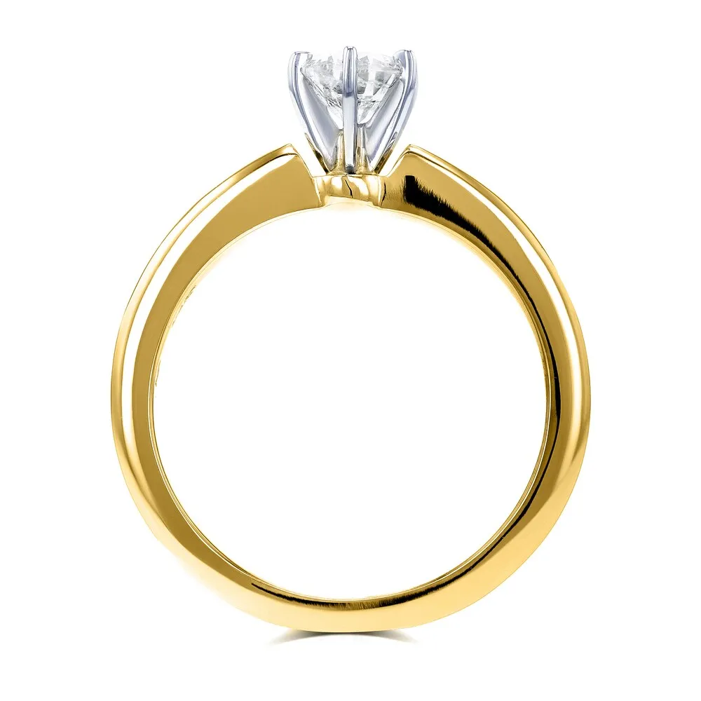 Annello by Kobelli 14k Yellow Gold 1/2ct Solitaire Diamond Petite Engagement Ring (H-I, I1-I2) sold by Zulily product image thumbnail 3