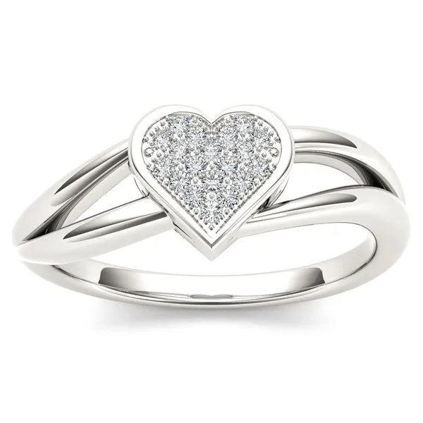 De Couer 10k White Gold Diamond Accent Heart Ring sold by Zulily