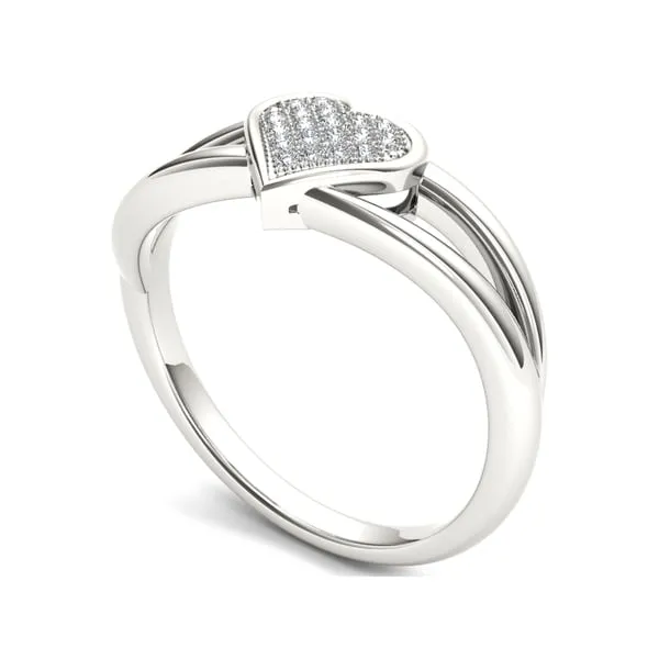 De Couer 10k White Gold Diamond Accent Heart Ring sold by Zulily product image thumbnail 3