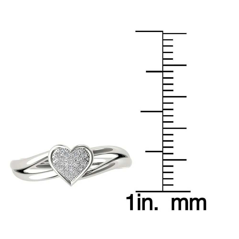 De Couer 10k White Gold Diamond Accent Heart Ring sold by Zulily product image thumbnail 4