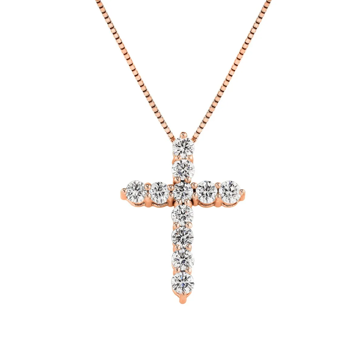 Auriya 14k Gold Round Diamond Cross Necklace 1 1/2cttw (H-I, I1-I2) sold by Zulily product image thumbnail 5