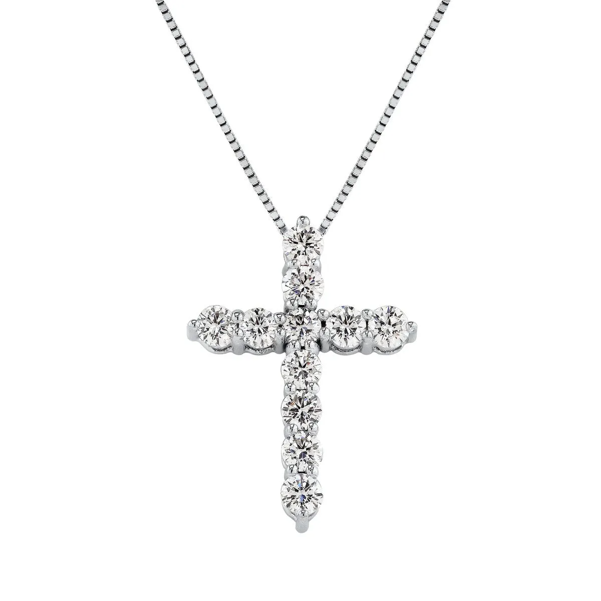 Auriya 14k Gold Round Diamond Cross Necklace 1 1/2cttw (H-I, I1-I2) sold by Zulily product image thumbnail 2