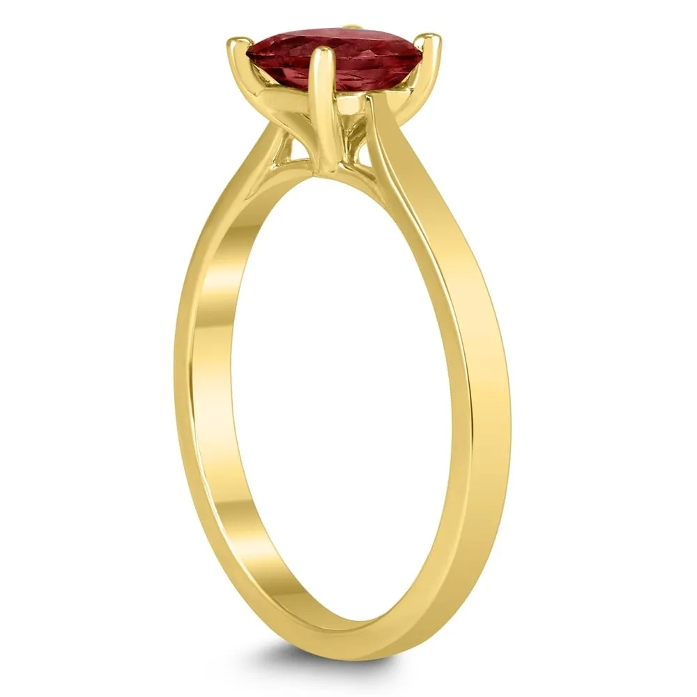 Square Princess Cut 5MM Garnet Solitaire Ring in 10K Yellow Gold sold by Zulily product image thumbnail 3