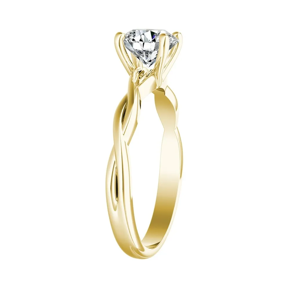 Auriya 14k Gold Twisted 1/2ctw Round Solitaire Moissanite Engagement Ring sold by Zulily product image thumbnail 4