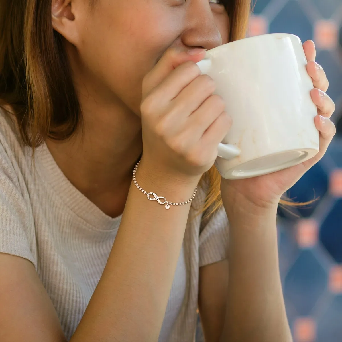 Miadora Ball Link Bracelet with Infinity Clasp in Sterling Silver sold by Zulily product image thumbnail 5