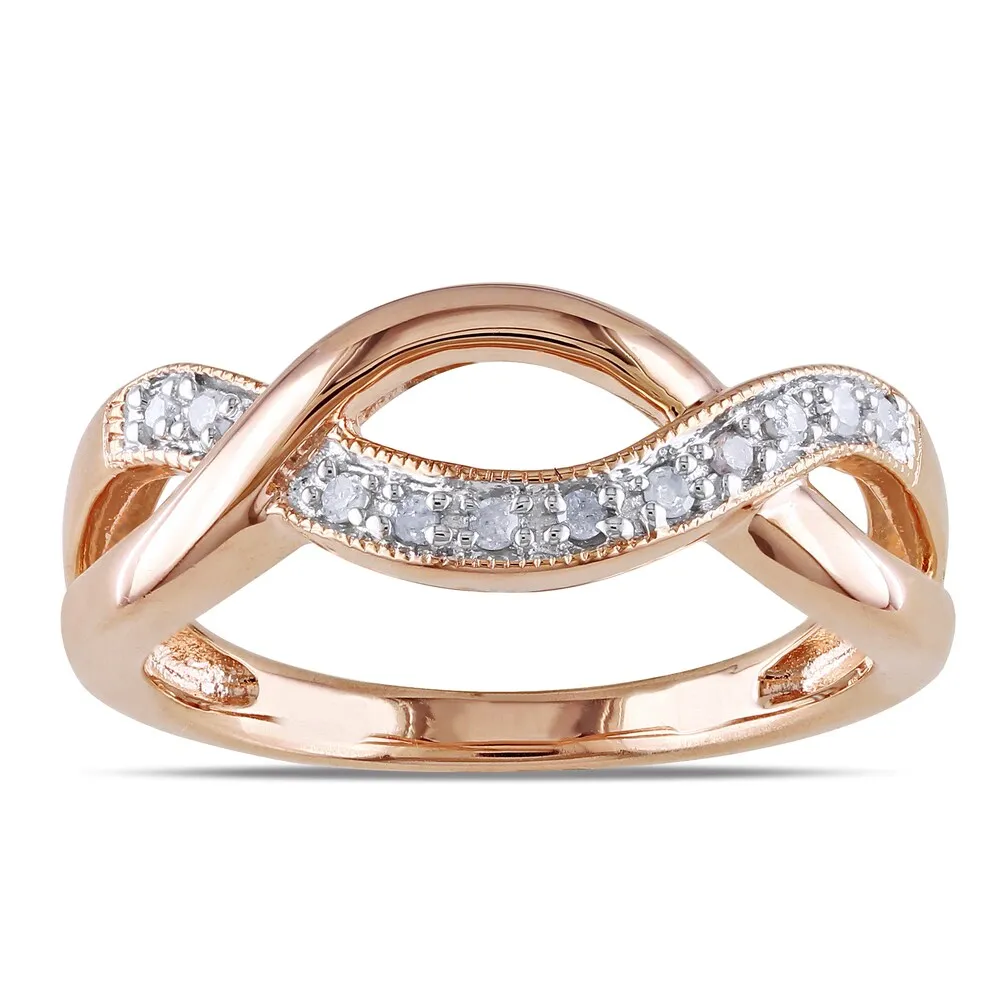 Miadora Sterling Silver 1/10ct TDW Diamond Infinity Ring sold by Zulily