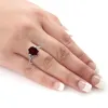 Auriya 2 7/8ct Oval Red Garnet and Diamond Ring 1/4ctw 18K Gold sold by Zulily