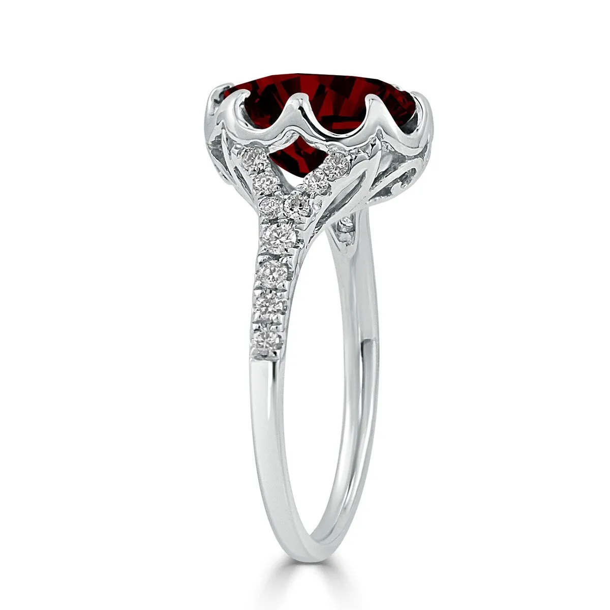 Auriya 2 7/8ct Oval Red Garnet and Diamond Ring 1/4ctw 18K Gold sold by Zulily product image thumbnail 3