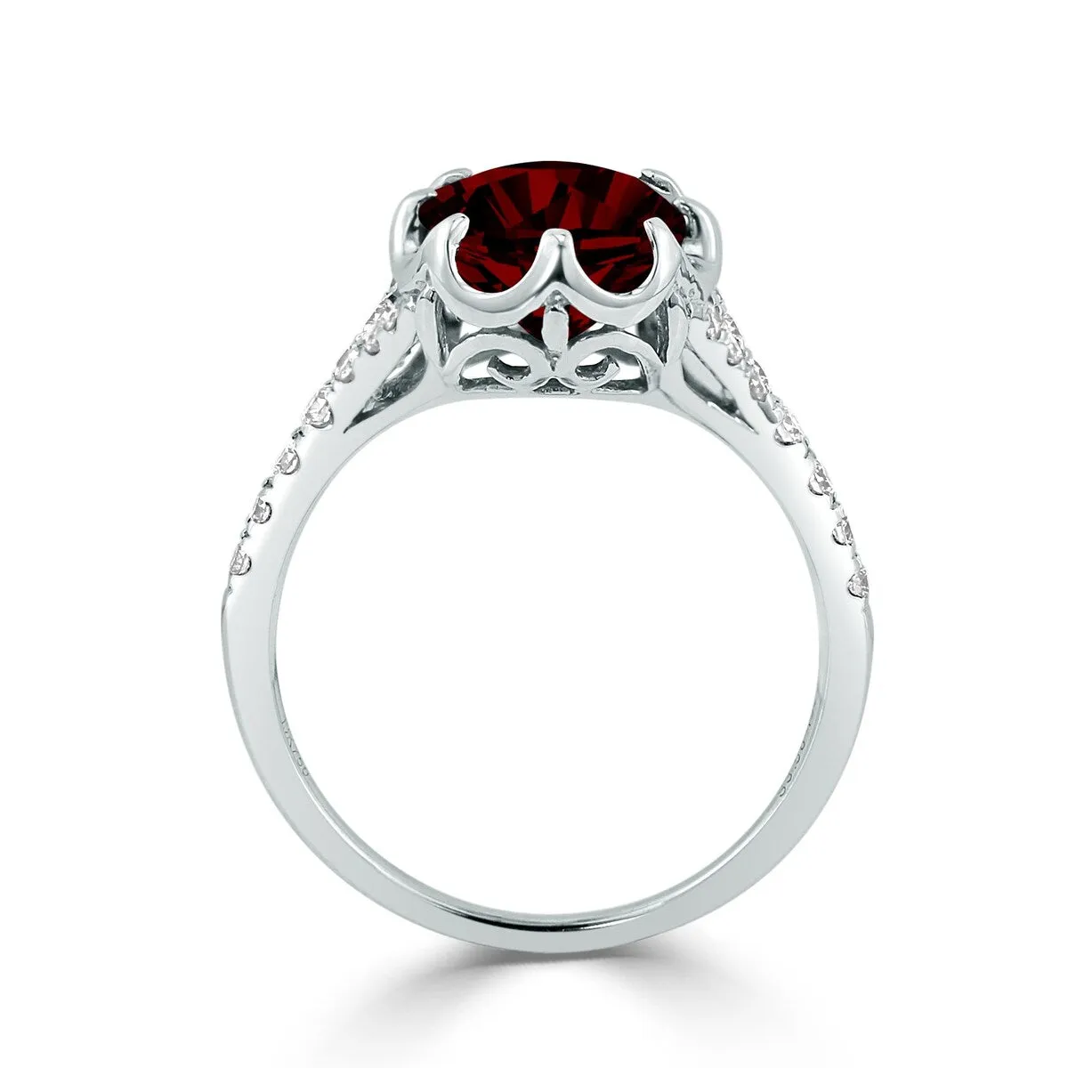 Auriya 2 7/8ct Oval Red Garnet and Diamond Ring 1/4ctw 18K Gold sold by Zulily product image thumbnail 4