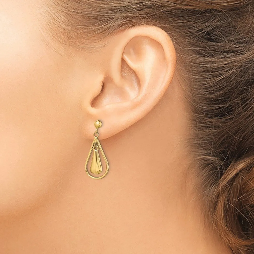 Curata 14k Yellow Gold 28x12mm Double Tear Drop Dangle Post Earrings sold by Zulily product image thumbnail 4