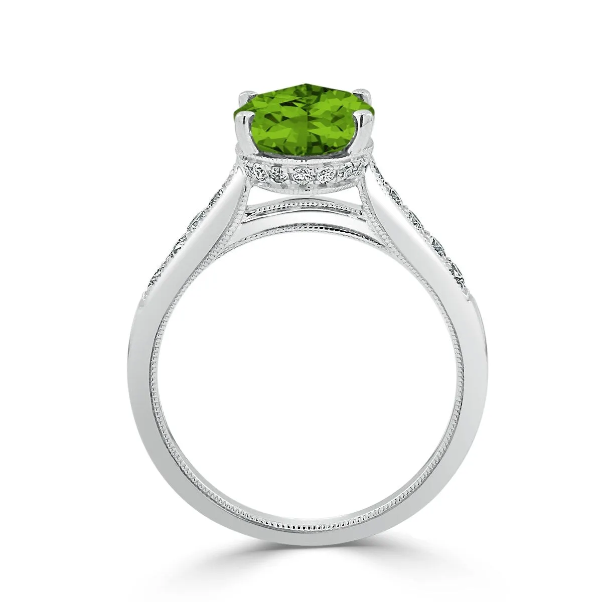 Auriya 3 1/3ct Fancy Oval Peridot and Diamond Engagement Ring 1/4ctw 14k Gold sold by Zulily product image thumbnail 5