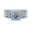 Auriya 3/5ctw Blue Halo Diamond Engagement Ring Set 14k Gold sold by Zulily