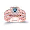 Auriya 3/5ctw Blue Halo Diamond Engagement Ring Set 14k Gold sold by Zulily