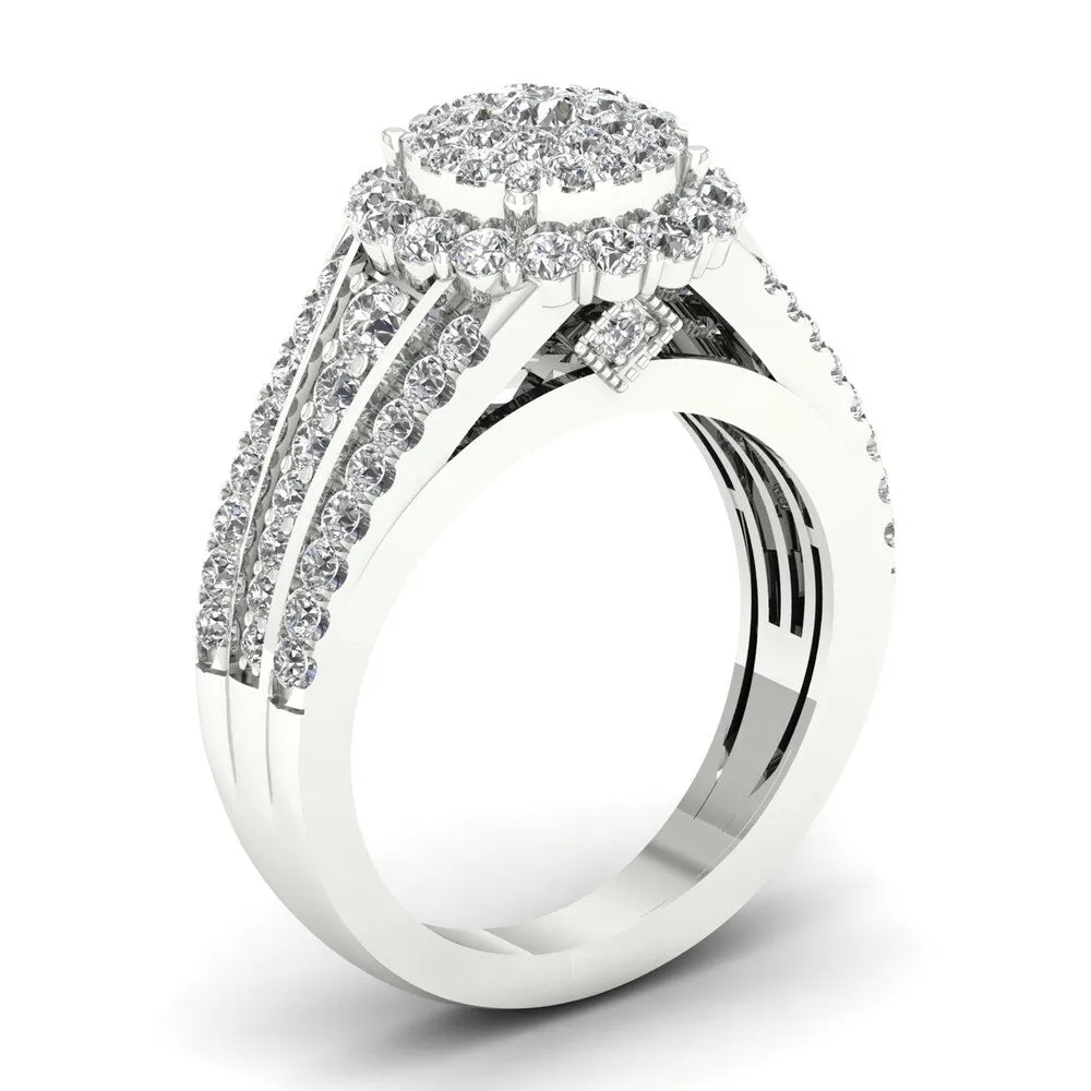 De Couer 1 1/3ct TDW Diamond Cluster Engagement Ring - White sold by Zulily product image thumbnail 2