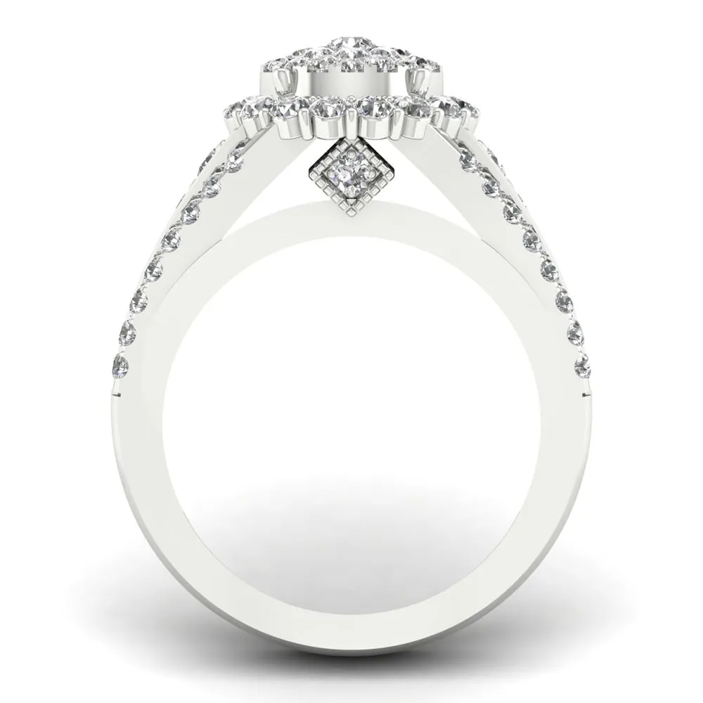 De Couer 1 1/3ct TDW Diamond Cluster Engagement Ring - White sold by Zulily product image thumbnail 3