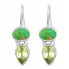 Green Turquoise and Peridot Sterling Silver Earring sold by Zulily