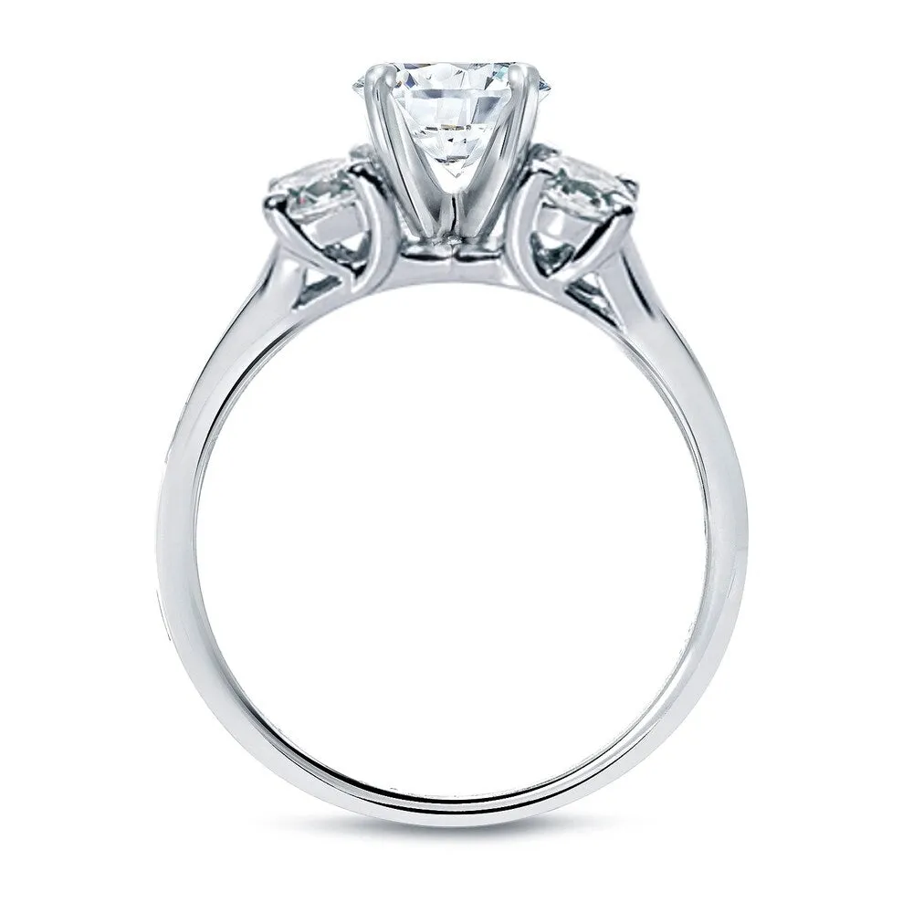 Auriya 14k Gold 3ct Moissanite and Diamond 3-Stone Engagement Ring 2/5ctw sold by Zulily product image thumbnail 5