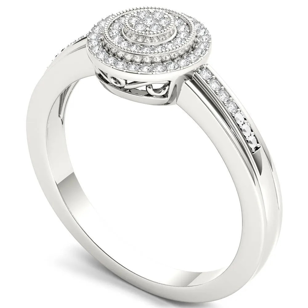 De Couer 10k White Gold 1/6ct TDW Diamond Halo Engagement Ring sold by Zulily product image thumbnail 2