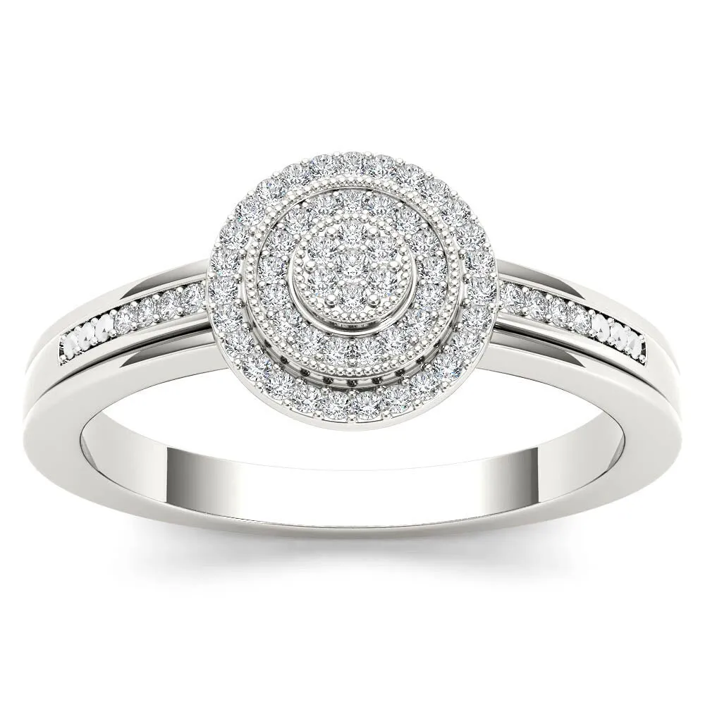 De Couer 10k White Gold 1/6ct TDW Diamond Halo Engagement Ring sold by Zulily