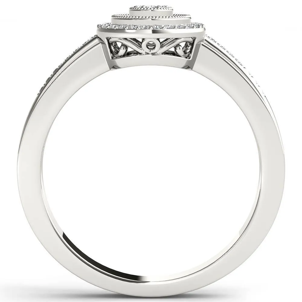 De Couer 10k White Gold 1/6ct TDW Diamond Halo Engagement Ring sold by Zulily product image thumbnail 3